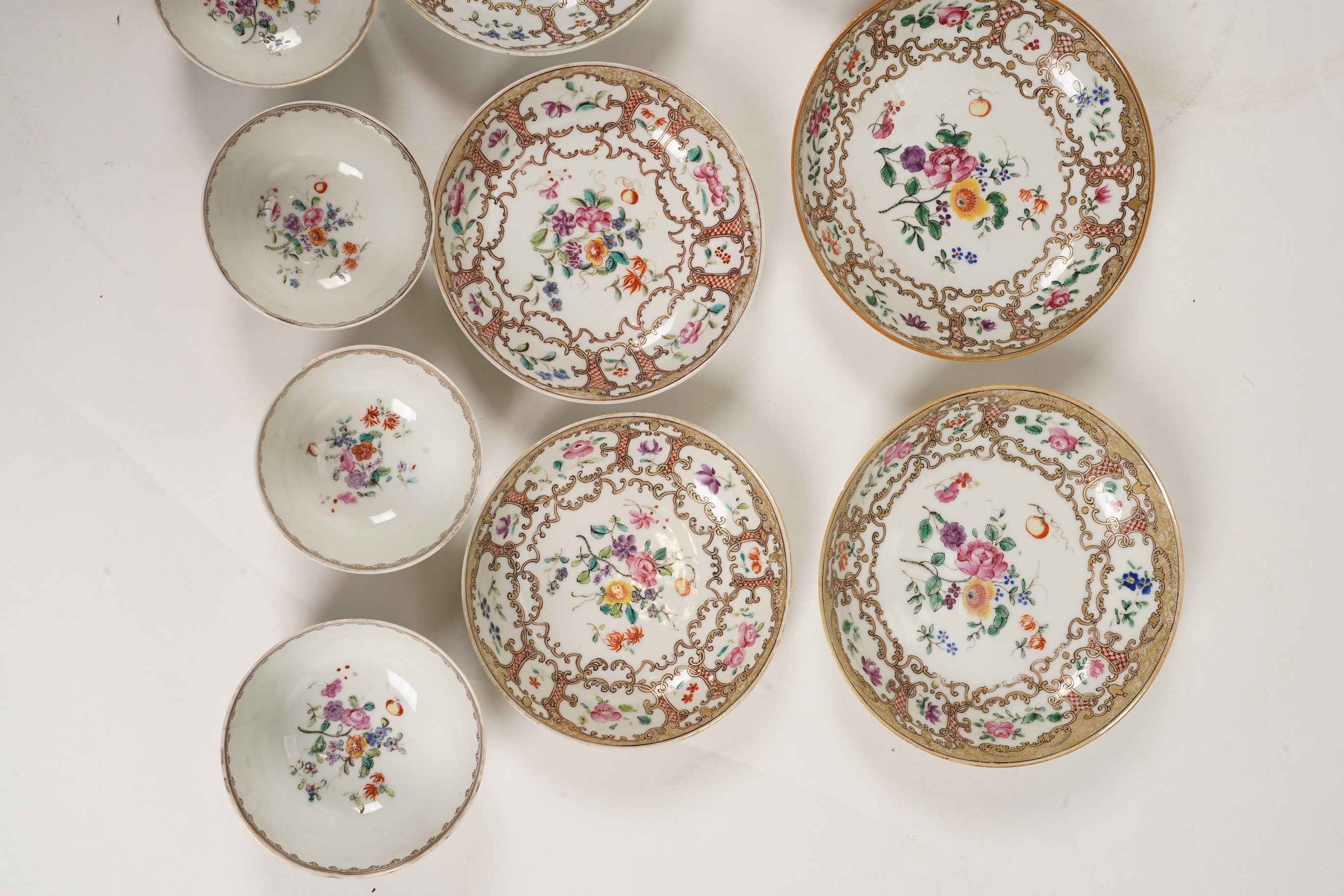 A Chinese famille rose part tea set, Qianlong period